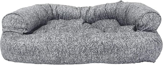Snoozer Pet Products Luxury Overstuffed Microsuede Pet Sofa, Show Dog Collection, Small, Palmer Indigo
