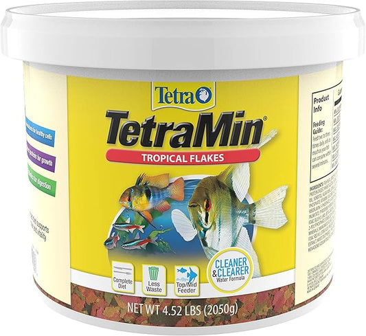 TetraMin Nutritionally Balanced Tropical Flake Food for Tropical Fish, 4.52 lbs