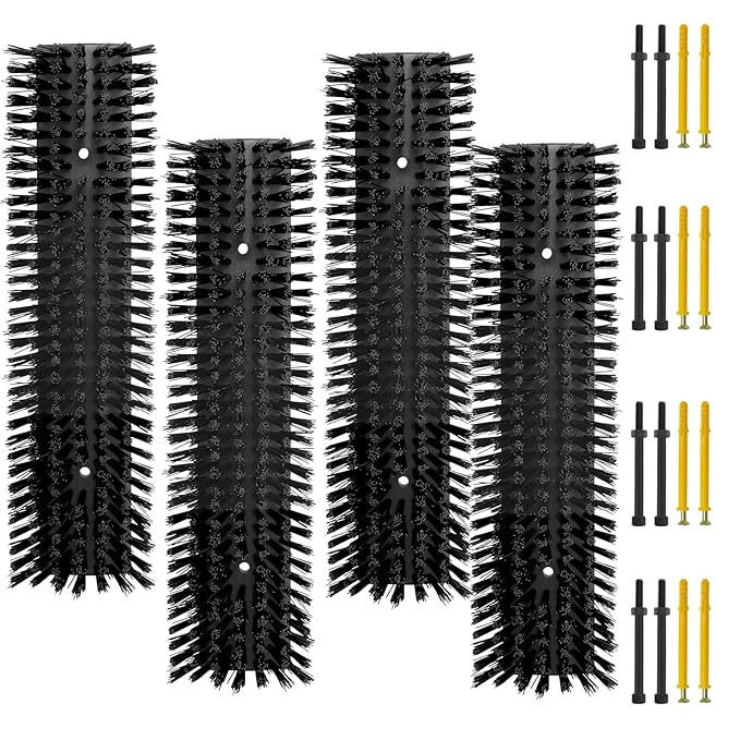 Livestock Scratch Brush With 16 Screws，Animal Back Scratching Brush for Cow,Cattle,Sheep, Horses,Pigs，Massage Grooming Tool (Black, 4pcs)