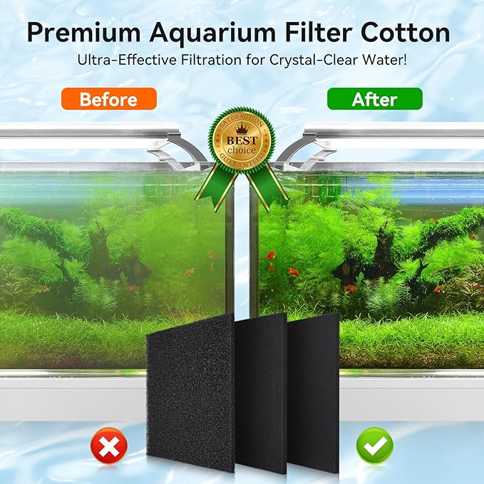 Aquarium Filter Sponge Pad, Filter Media Foam Sponges, Filter Accessories for Fish Tanks and Ponds (18.5"x18.5"x0.8", 50PPI, 1 Pack)