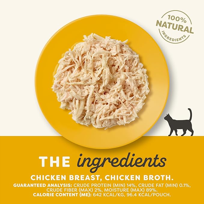 Applaws Natural Wet Cat Food in Broth, Limited and Natural Ingredients, High Protein with No Artificial Additives, Chicken Breast in Broth (12 x 5.3oz Pouches)