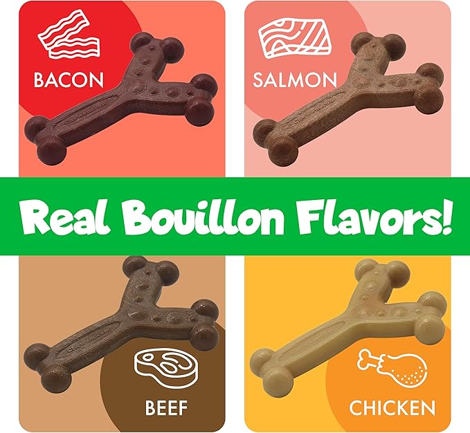 Chew'ems Durable Chew Toys for Small Dogs | Long-Lasting & Flavorful Chew Dog Toys, Small Dog Breeds | Chicken-Flavored (Pack of 2)
