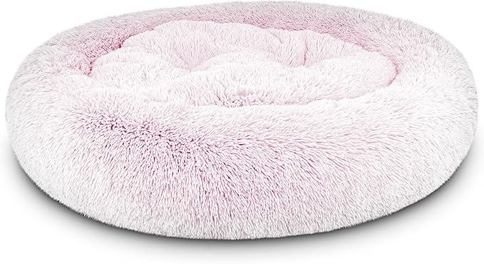 The Dog’s Bed Sound Sleep Original Calming Dog & Cat Bed, Anti-Anxiety Plush Faux Fur Donut Nest Snuggler, with Removable Cover