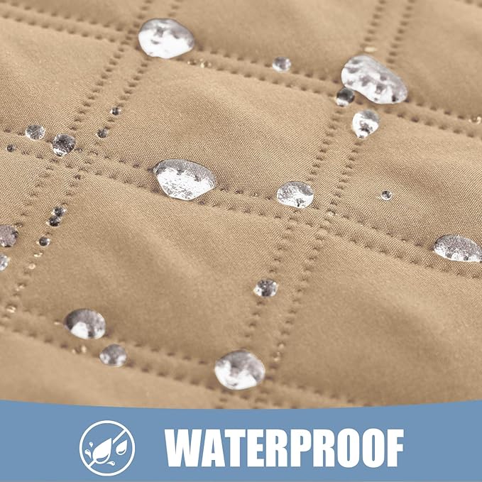 Smiry Waterproof Dog Bed Cover Pet Blanket, Soft Washable Dog Blanket for Furniture Bed Couch Sofa Reversible, Checkered (40"x80", Camel/Beige)