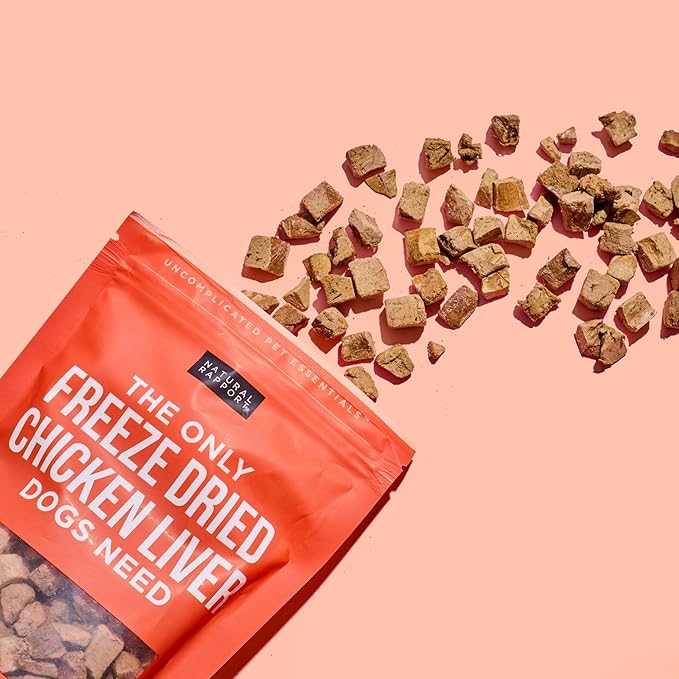 Natural Rapport Chicken Liver Dog Treats - The Only Freeze Dried Chicken Liver Dogs Need - Grain-Free Chicken Bites, Dog Treats for Small and Large Dogs (4 oz.)