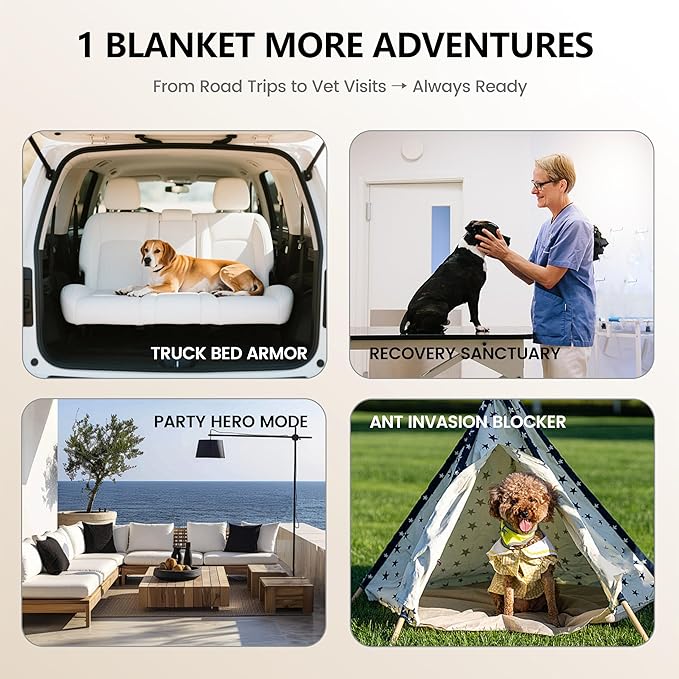 gogobunny Waterproof Dog Bed Cover Pet Blanket for Furniture Bed Couch Sofa Reversible (Dark Stone/Light Stone, 82x82 Inch (Pack of 1))