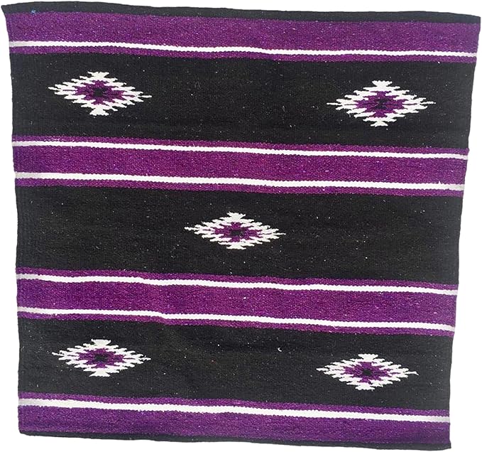 Majestic Ally 36"x 34" Navajo Design Acrylic Saddle Blanket -2.4 lbs (Purple and Black)