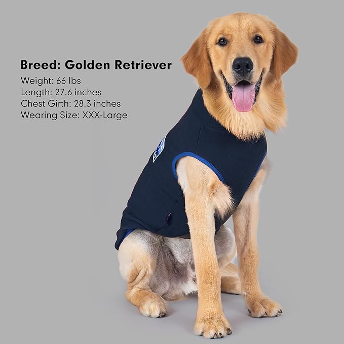 cyeollo 2XL Fleece Dog Sweater, Stretchy Pullover Fleece Vest with Turtleneck Dog Sweatshirt Warm Winter Clothes for Medium to Large Dogs Boy Pet Apparel, Navy Blue XXL