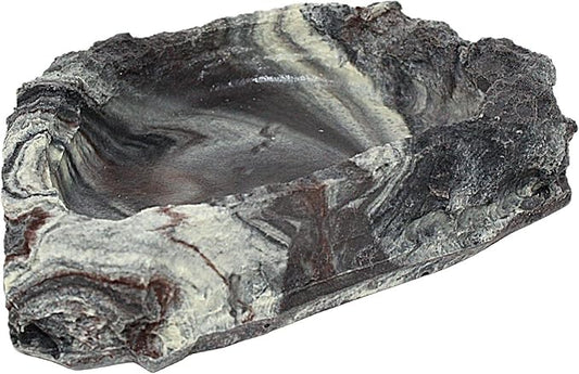 Needzo Corner Rock Bowl for Hermit Crabs, Food and Water Dish Accessory, Tank Supplies, 3 Inches