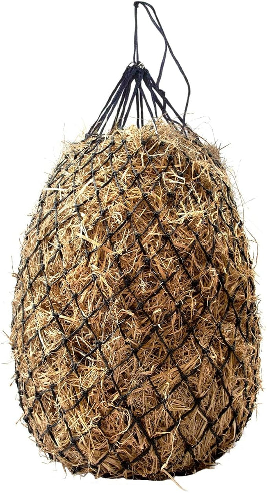 Bloomoak Slow Feed Hay Net for Horses, 40" Hay Bag with 1 inch Hole for Horse and Goat, Heavy Duty PE,Easy Fill with Rings…