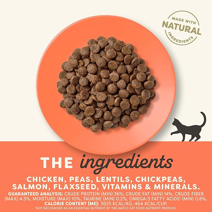 Applaws Complete Dry Cat Food, Grain-Free, Limited Ingredient with Added Vitamins & Minerals, Protein, Supports Digestion, Chicken & Salmon (11 Pound Bag)