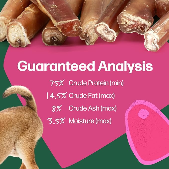 Willow & I Bully Sticks for Dogs -6 Inch Natural Bully Sticks for Medium Dogs, Small & Large- Premium 100% Grass Fed, Single Ingredient, Long Lasting, High Protein-Grain & Rawhide Free (6", 14 Pack)