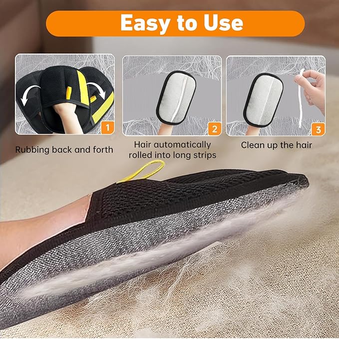 Electrostatic Pet Hair Remover Glove,Magic Brush Pet Hair,Sniffy Universe Dog Brush,Pet Hair Removal Gloves for Pet Hair,Reusable Cat & Dog Hair Remover for Carpet, Curtain(2pcs)