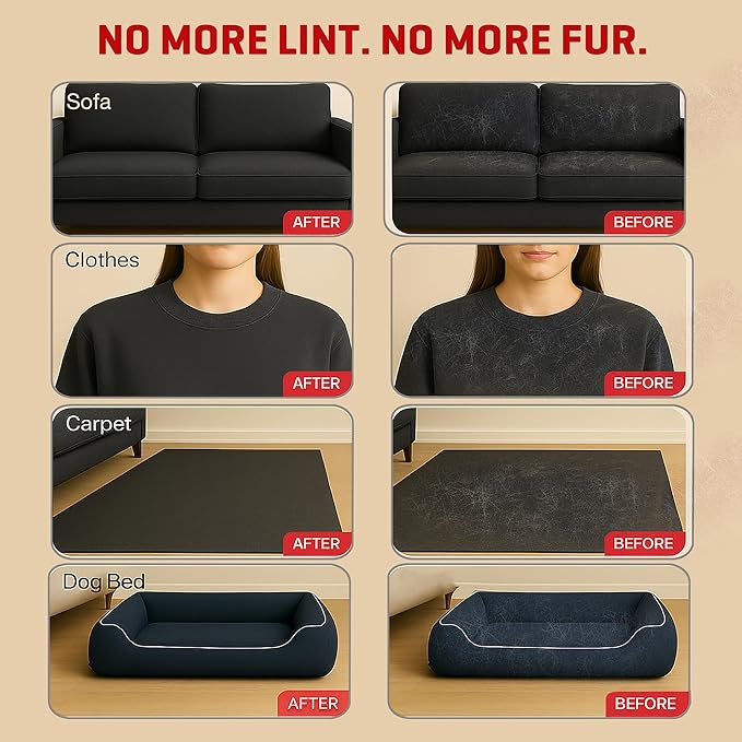 Pet Hair Remover Gloves for Cats & Dogs, Electrostatic Pet Hair Removal Gloves Brush for Pets Hair, Upgraded Animal Fur Removal Tool, Reusable Cats & Dogs Grooming Gloves for Hair Removal (2)