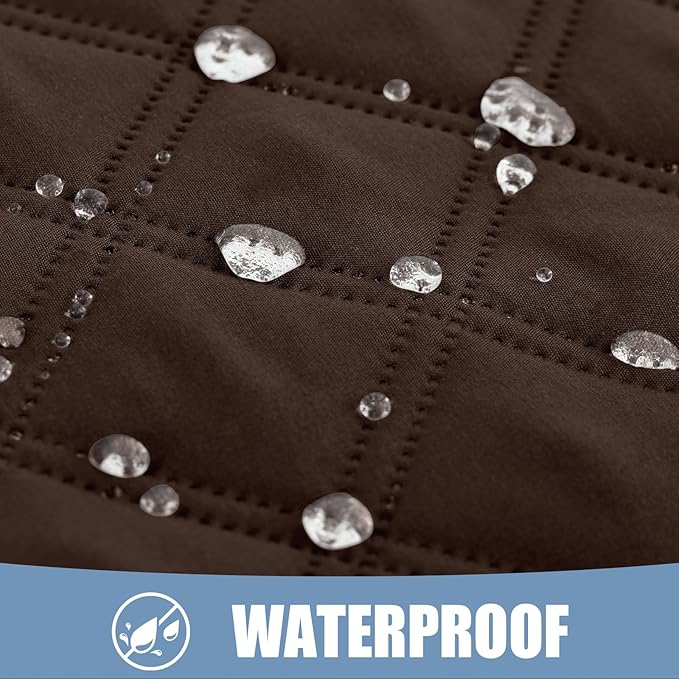 Smiry Waterproof Dog Bed Cover Pet Blanket, Soft Washable Dog Blanket for Furniture Bed Couch Sofa Reversible, Checkered (68"x82", Chocolate/Beige)