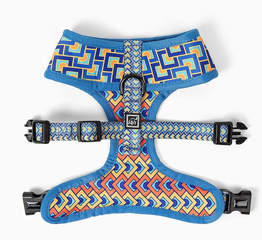 Lucky Love Dog, Geometric Pattern Vest for Male Female Dogs, Soft & Reversible, Bold Tangerine, Sky and Yellow Color Dog Vest - (X-Small, Murphy Vest)