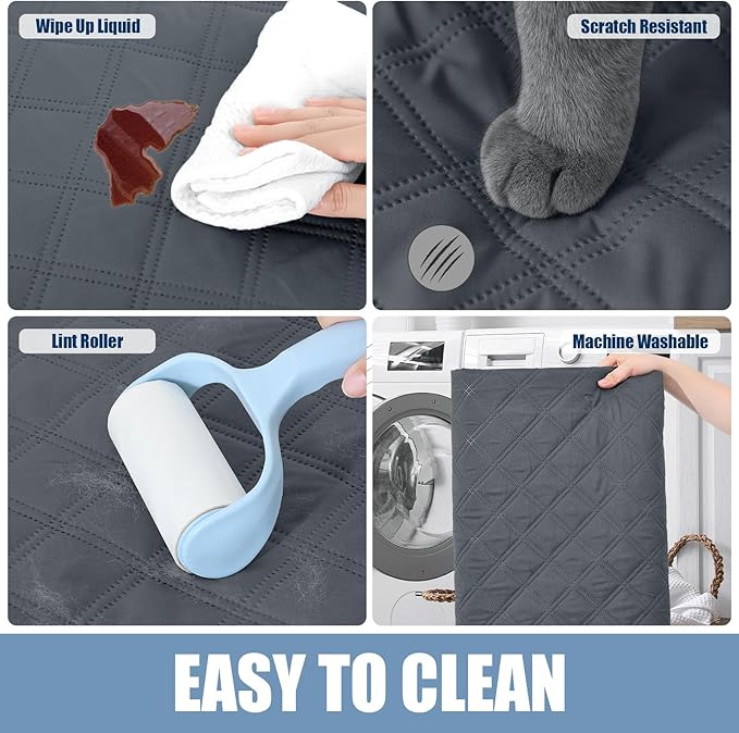 Smiry Waterproof Dog Bed Cover Pet Blanket, Soft Washable Dog Blanket for Furniture Bed Couch Sofa Reversible, Checkered (40"x50", Dark Grey/Black)