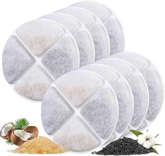 Cat Fountain Filters, 8 Pack Pet Water Fountain Filter Replacement Compatible with 101 oz Cat Water Dispenser