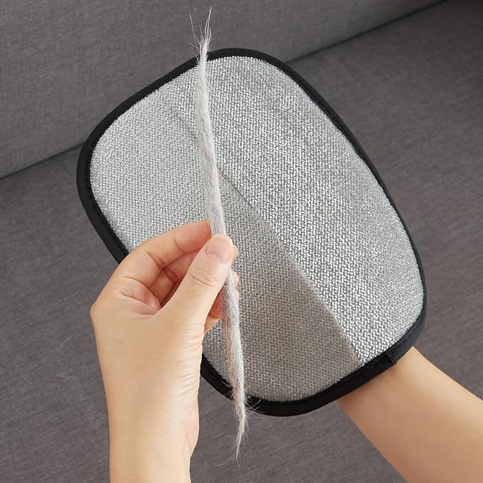 Pet Hair Removal Glove, Electrostatic Hair Remover for Dogs and Cats, Upgraded Five-Finger Reusable and Washable Pet Hair Removal Tool, Pet Hair Gloves for Laundry, Couch, Carpet, Car Seat and Bed