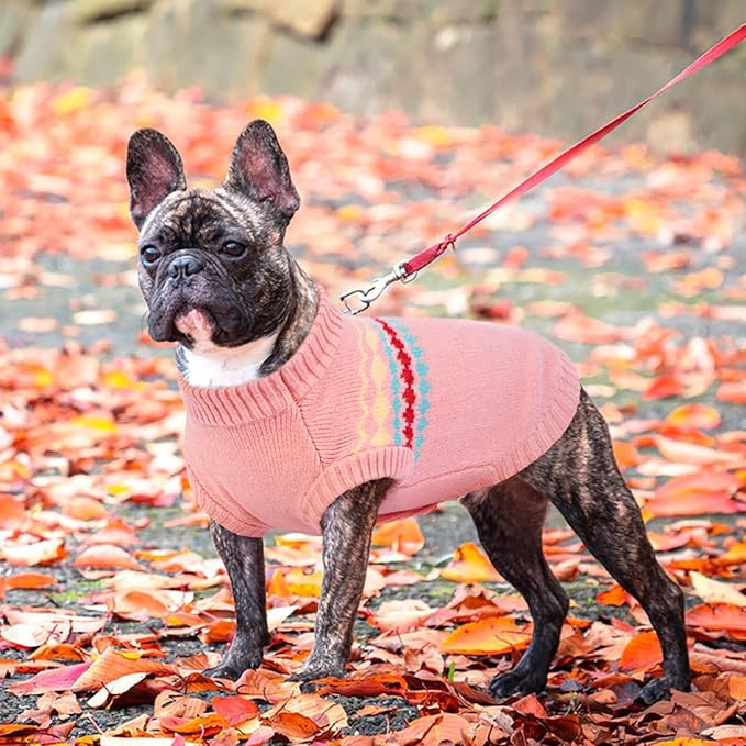 Kuoser Dog Sweater, Dog Sweaters for Large Size Dogs, Boy Girl Dogs Christmas Sweater, Pet Sweatshirt Outfits for Male Female, Warm Big Doggie Pullover Knitwear Clothes for Fall Winter, Pink XL