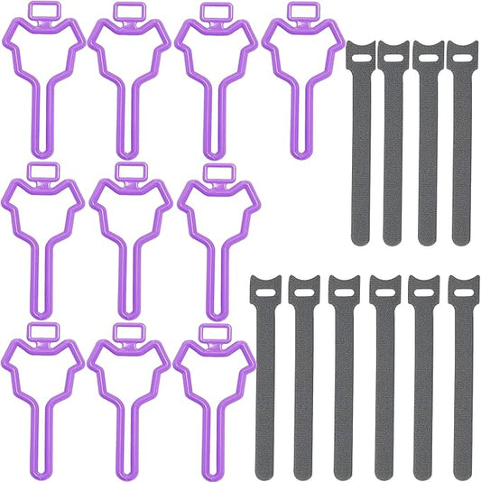 Dog Poop Bag Holder, Waste Bag Holder, Dog Poop Bag Carrier, Hand Free Holder (10 pack, Purple)