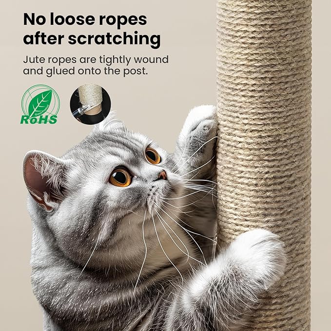 SVD.PET Scratching Post Replacement, 17" x 2.95" Jute Rope Tree Replacement Post, Refill Scratcher Posts With M8 Screws for Indoor Cat Tree, Tower and DIY Scratcher (1PCS)
