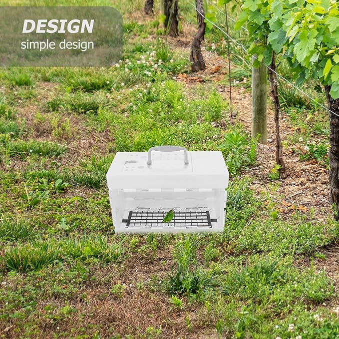 POPETPOP Outdoor Small Bird Carrying Cage Lightweight Travel Parrot Carrier for Parakeets Cockatiels for Sightseeing Hiking and Camping with Optimal Ventilation for Comfort