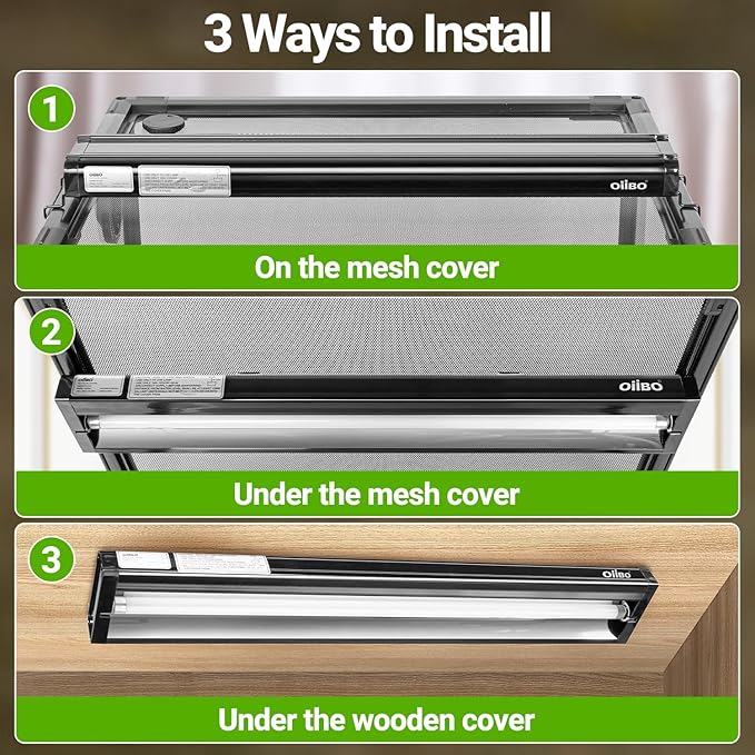 Oiibo T5 HO Reptile Light Fixture UVB Lighting Combo Kit, Reptiles Terrarium Lamp Hood Light Fixture Include UVB 5.0 Rainforest Reptile Light for Chameleon Arboreal Geckos Lizard (24W)