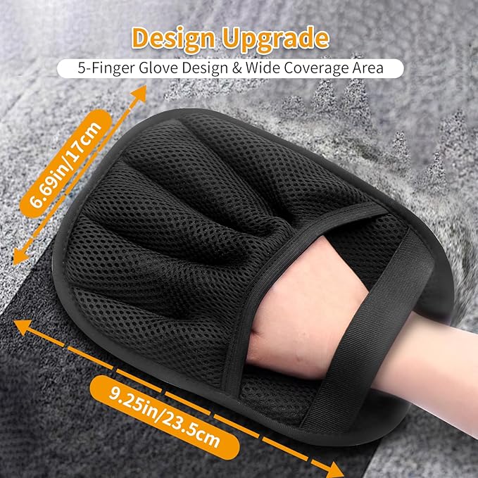 2 Pcs Pet Hair Removal Glove, 2025 Upgraded Five-Finger Electrostatic Grooming Tool for Cats & Dogs, Reusable Magic Fur Remover for Furniture, Car, Couch & Clothing, Essential Pet Grooming Supplies