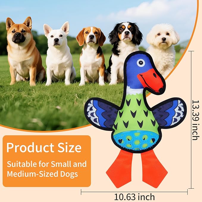 Interactive Squeaky Dog Toys,Crinkle Dog Toy to Keep Them Busy,Colorful Absurd Duck Dog Toys,Fun for Indoor Puppies,Chewing and Playing(Green)