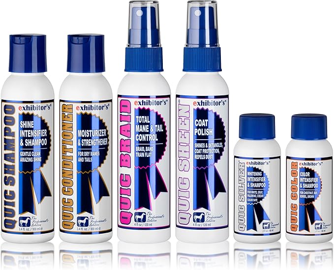 Exhibitor's Quic Shampoo, Conditioner, Braid, Sheen, Silver With Toner Colors - Quickly cleanses and conditions hair