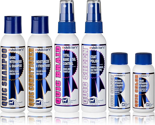 Exhibitor's Quic Shampoo, Conditioner, Braid, Sheen, Silver With Toner Colors - Quickly cleanses and conditions hair
