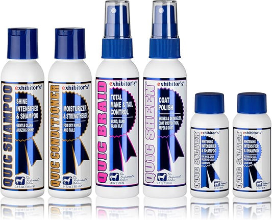 Exhibitor's Quic Shampoo, Conditioner, Braid, Sheen, Silver With Toner Colors - Quickly cleanses and conditions hair
