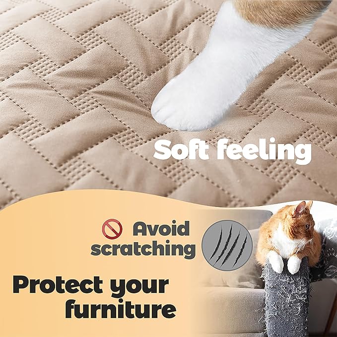 gogobunny 100% Double Sided Waterproof Dog Blanket Soft Pet Bed Cover Reversible Protect Furniture Couch Sofa Car for Puppy Cat Kids (Dark Beige/Light Beige, 68x82 Inch (Pack of 1))