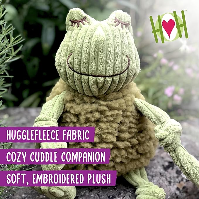 HuggleHounds Knottie Plush Dog Toy - Dog Stuffed Animal Toy, Puppy Toys, Squeaky Dog Toy for Small, Medium & Large Dogs, Durable Plush to Keep Them Busy - Ellamae Elephant, Large