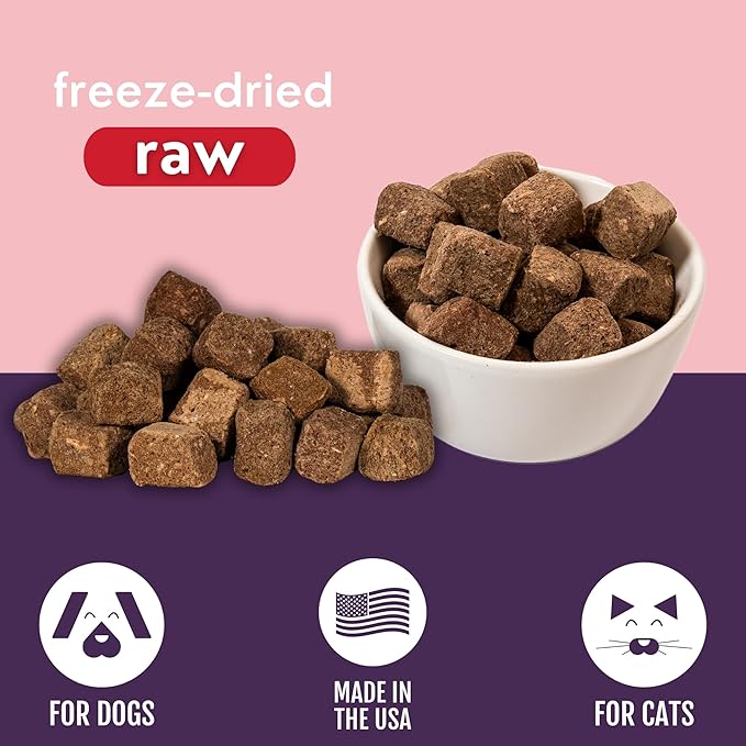 Momentum Carnivore Nutrition Freeze-Dried Beef Heart Dog Treats – Single-Ingredient, Dog & Cat Treats – High-Protein, Grain-Free– 3 oz Bag