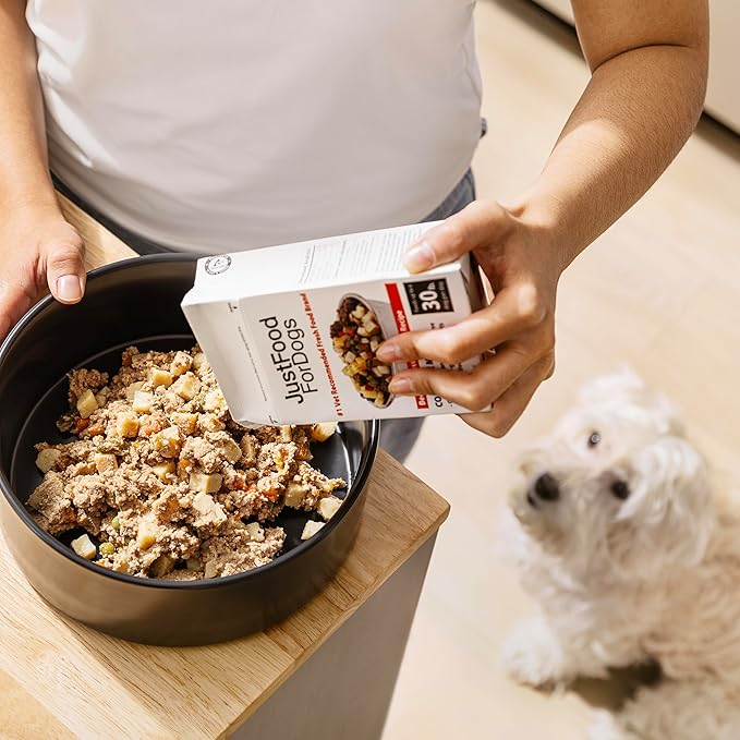 JustFoodForDogs Pantry Fresh Wet Dog Food, Complete Meal or Dog Food Topper, Turkey & Whole Wheat Macaroni Human Grade Dog Food Recipe - 12.5 oz (Pack of 6)
