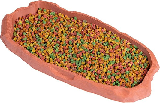 Gecko Cave Reptile Feeding Tray – Naturalistic Pet Dish for Lizards, Snakes, Bearded Dragons, Tortoises & Turtles - Terracotta