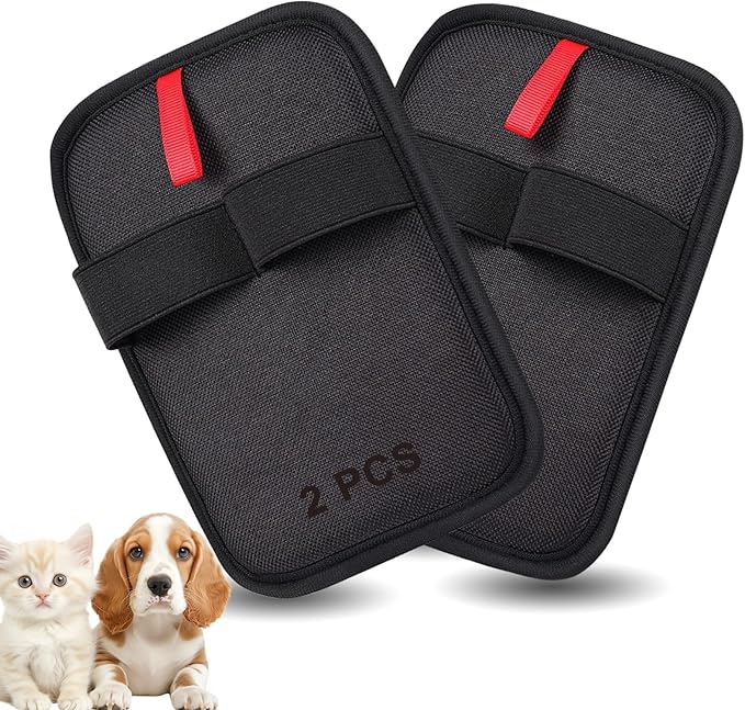 Pet Hair Removal Glove, Electrostatic Pet Hair Removal Gloves, Washable Reusable Dogs Cats Hair Gloves for Furniture, Bed, Sheets, Couch, Clothes, Carpet, Car Seat, Pet Grooming, Curtain 2PCS