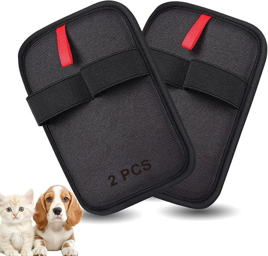 Pet Hair Removal Glove, Electrostatic Pet Hair Removal Gloves, Washable Reusable Dogs Cats Hair Gloves for Furniture, Bed, Sheets, Couch, Clothes, Carpet, Car Seat, Pet Grooming, Curtain 2PCS
