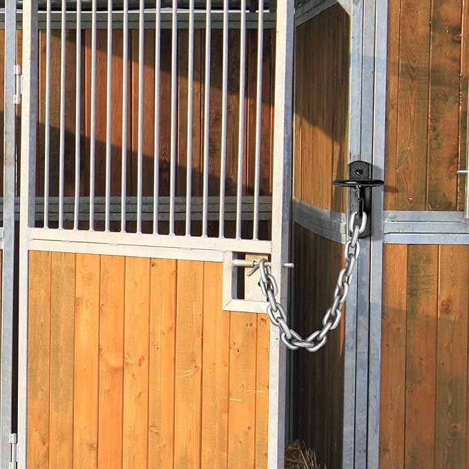 Dunzy 10 Pcs Bucket Hooks for Horses Metal Equestrian Water Bucket Hook Wall Mount Holder for Horse Stall Feed Barn Farmhouse Supplies(Black)