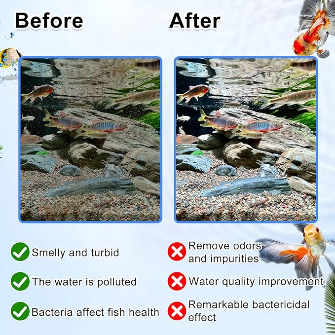 5 Pack Large Replace Filter Cartridge for Whisper EX Filter, Fish Tank Carbon Filter Cartridges for Aquarium, Compatible with Whisper EX30/EX45/EX70 Filters