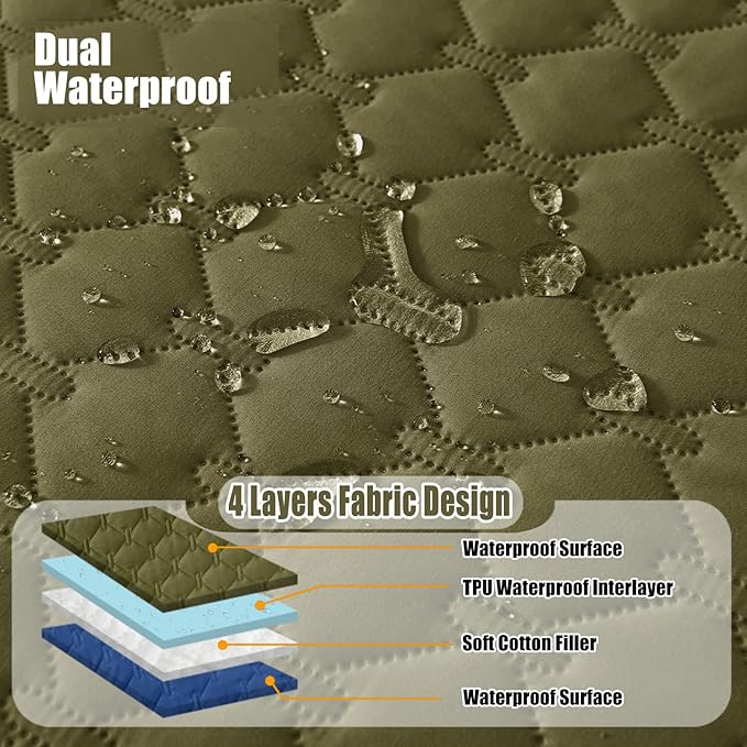 Smiry Waterproof Dog Bed Cover Blanket, Soft Reversible Pet Blanket, Washable Leakproof Cats Dogs Couch Cover for Sofa, Couch, Furniture, Plaid (52x82 Inch, Green/Navy)