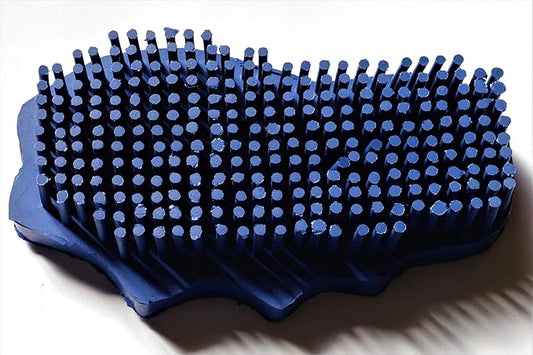 Grewal Equestrian Snuggy Groomer Soft Teeth Rubber Groomer Curry (Navy Blue)