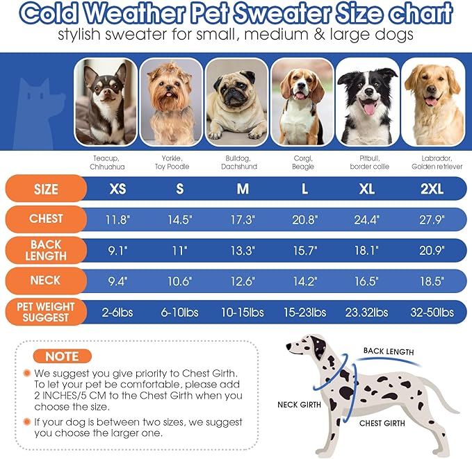 Queenmore XL Dog Sweater,Christmas Dog Sweaters for Extra Large Dogs Girl Boy,Warm Soft Doggy Pullover Clothes,Turtleneck Knitted Pet Winter Apparel for Golden Retriever,Labrador(Light Apricot,XL)