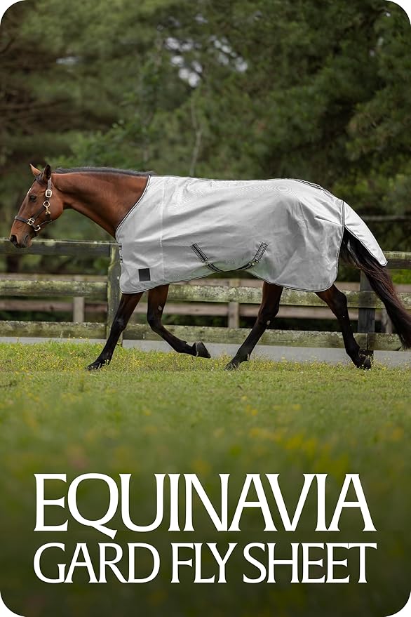 Equinavia Gard Horse Fly Sheet | UV Protection Mesh Fly Sheet for Horses | Lightweight Nylon Turnout Sheet Fly Sheets for Horses - Silver Gray - 84 in