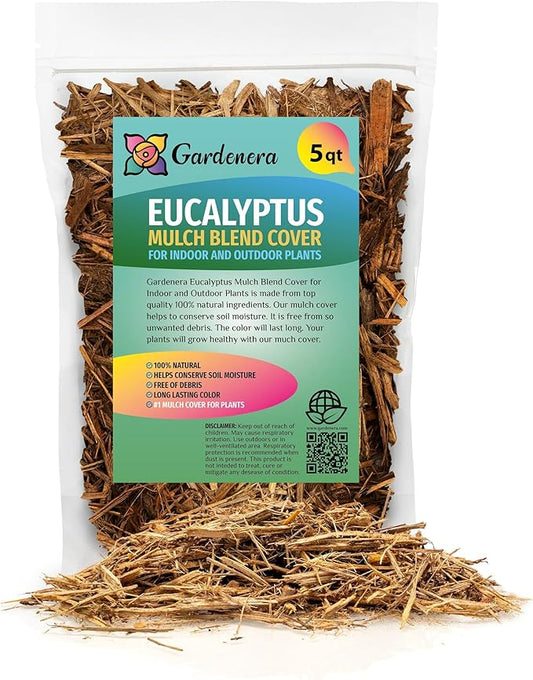 Premium Eucalyptus Mulch by Gardenera - Beautify Your Garden and Promote Sustainable Landscaping - 5 QUARTS