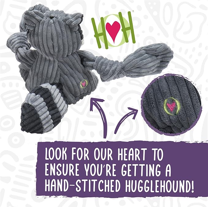 HuggleHounds Knottie Plush Dog Toy - Dog Stuffed Animal Toy, Puppy Toys, Squeaky Dog Toy for Small, Medium & Large Dogs, Durable Plush to Keep Them Busy - Sloth, Large