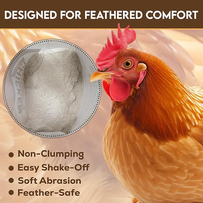 Chicken Dust Bath Sand Mix – Natural Poultry Dust for Feather & Skin Care | Diatomaceous Earth Blend | Coop Cleaner & Odor Control | Safe for Chickens, Ducks, Chinchillas-5 lbs