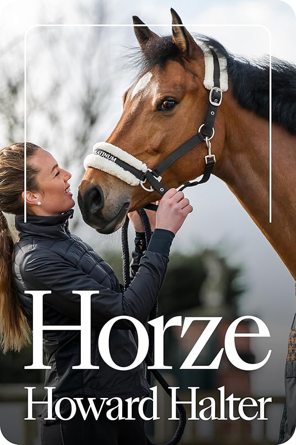 HORZE Howard Soft Fleece Padded Adjustable Polyester Horse Halter - Black - Shetland